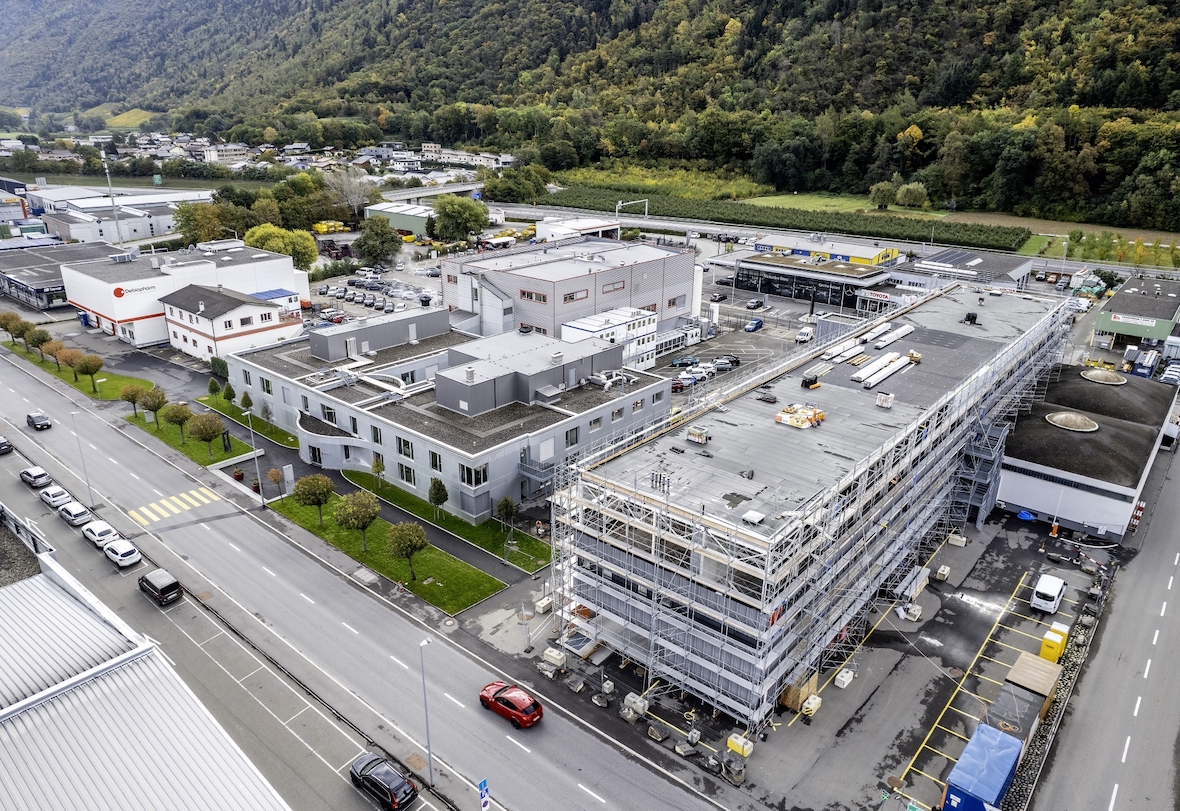 Établi dans le canton du Valais depuis 1989, Debiopharm construit un véritable campus de recherche et d'innovation à Martigny. | © Sacha Bittel / Le Nouvelliste