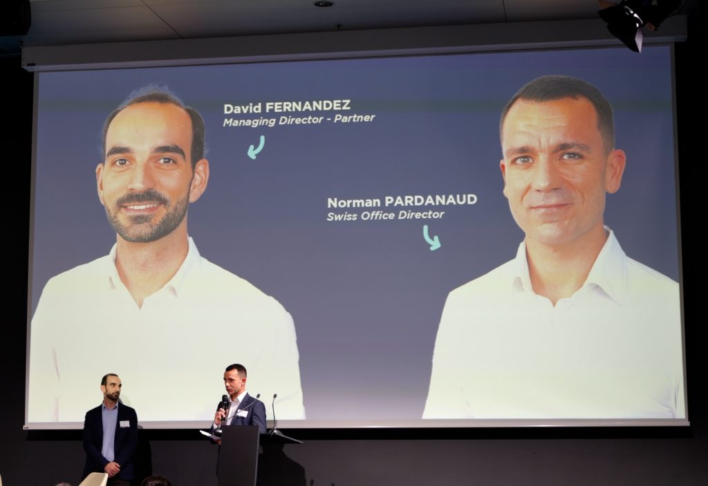 David Fernandez, Managing Director et Partner d'OPEO, et Norman Pardanaud, Swiss Office Director, en marge de l'événement de lancement officiel de la première filiale internationale d'OPEO à Lausanne.
