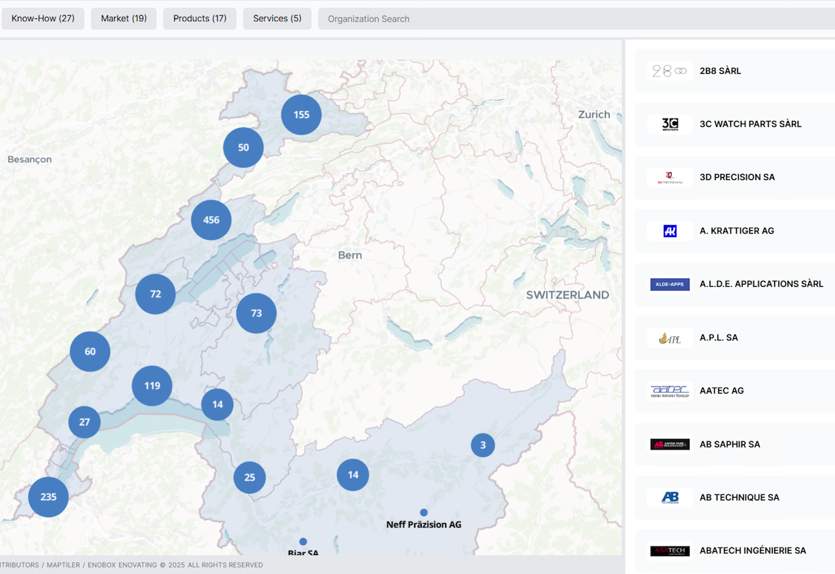 Avec plus de 1’000 organisations répertoriées, la nouvelle carte interactive de Micronarc offre une vue d’ensemble inédite de l’expertise régionale en micro- et nanotechnologies.