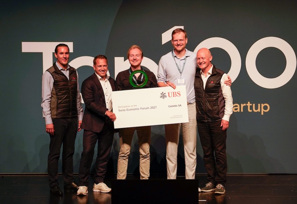 Corintis has taken first place in the Top100 Swiss Startup Ranking 2026, ahead of Zurich's DeepJudge and Villeneuve-based PAVE Space. Five of the ten highest-ranked companies are based in Western Switzerland.