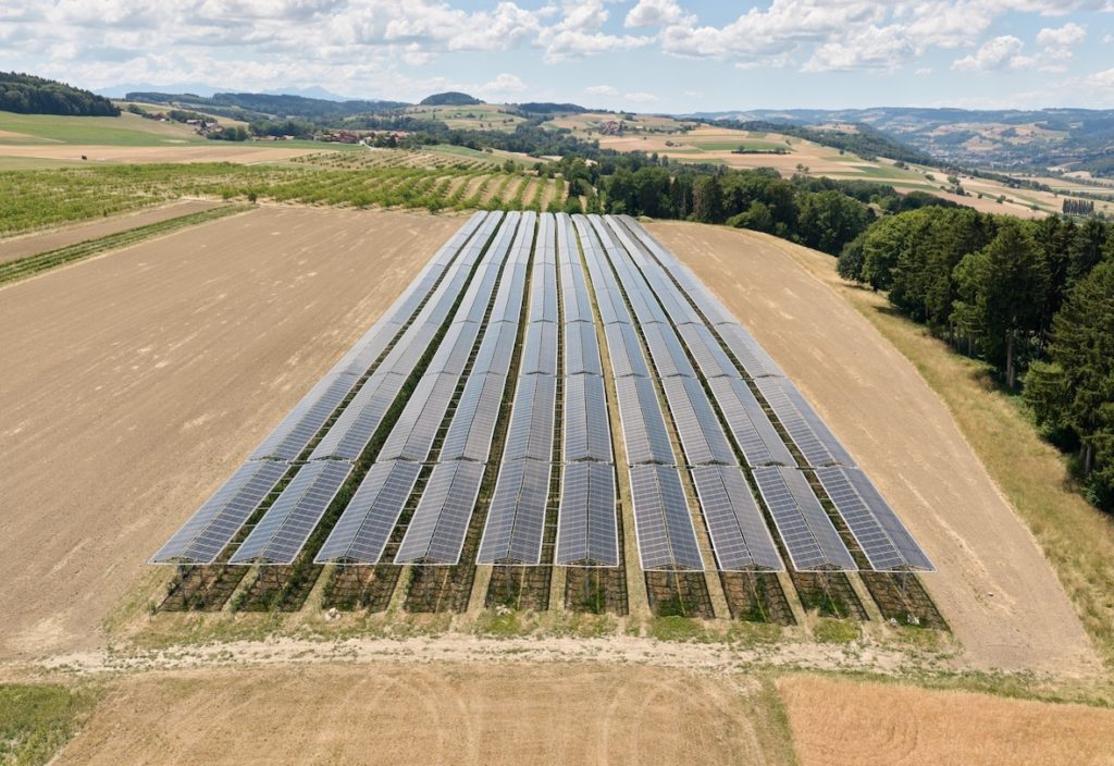 À Lovatens, dans le canton de Vaud, Insolight, Romande Energie et le producteur de myrtilles Olivier Pichonnat ont inauguré la plus grande installation agrivoltaïque construite à ce jour en Suisse, qui associe protection des cultures et production d'électricité renouvelable sur 1,8 hectare.